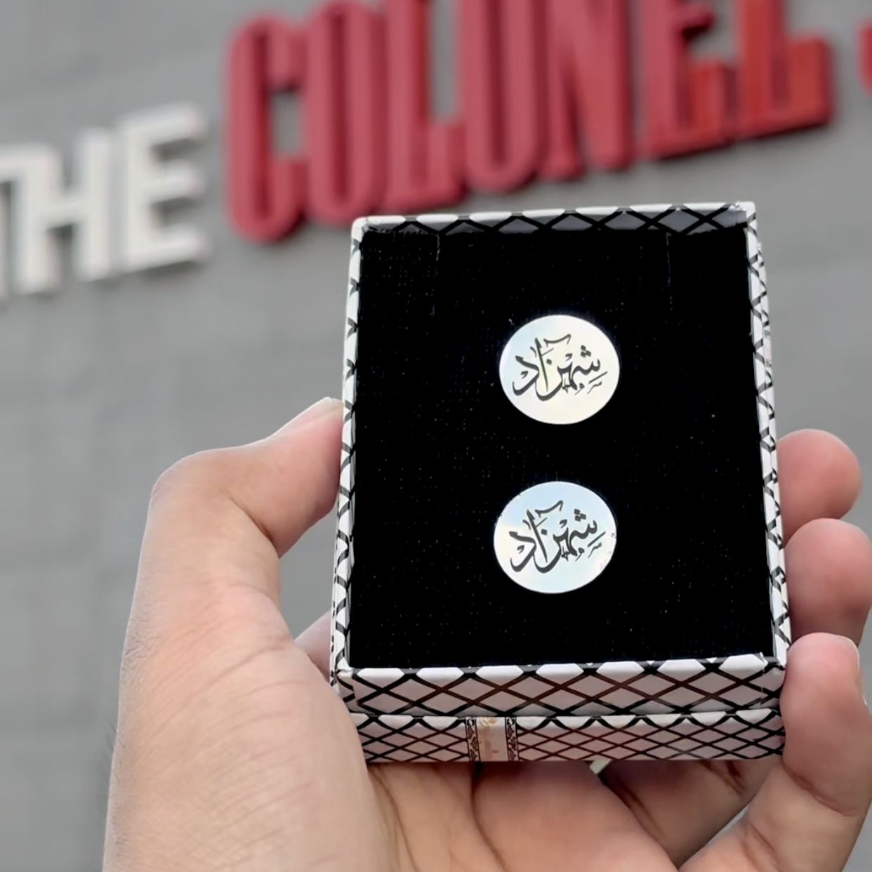 Engraved Name Circle Shape Cufflink