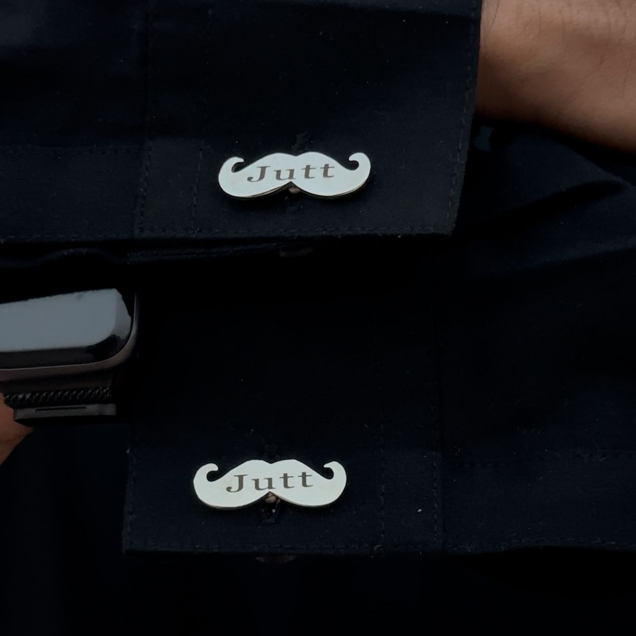 Engraved Name Mustache Shape Cufflink